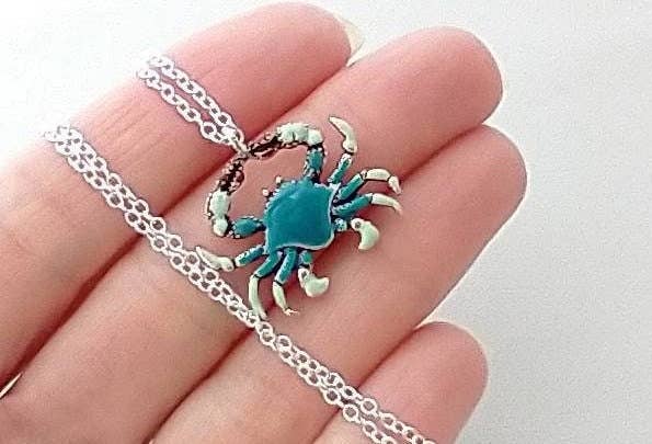 Blue Crab Necklace