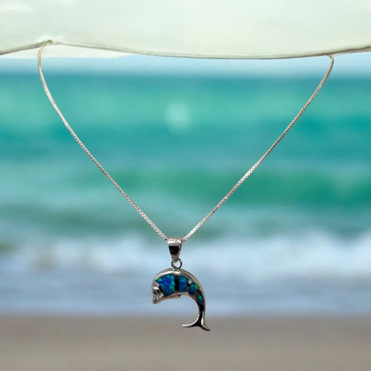 Dolphin Nacklace 18" Silver Chain