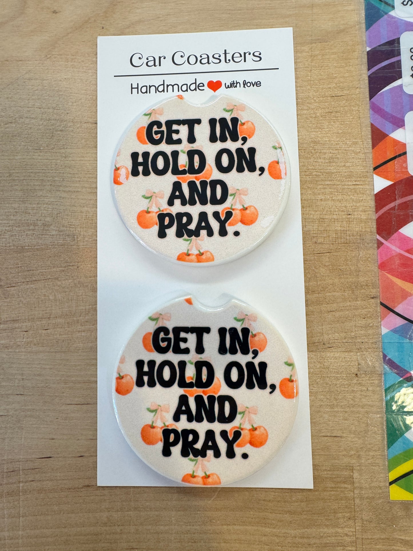 Sip & Shift Ceramic Car Coasters