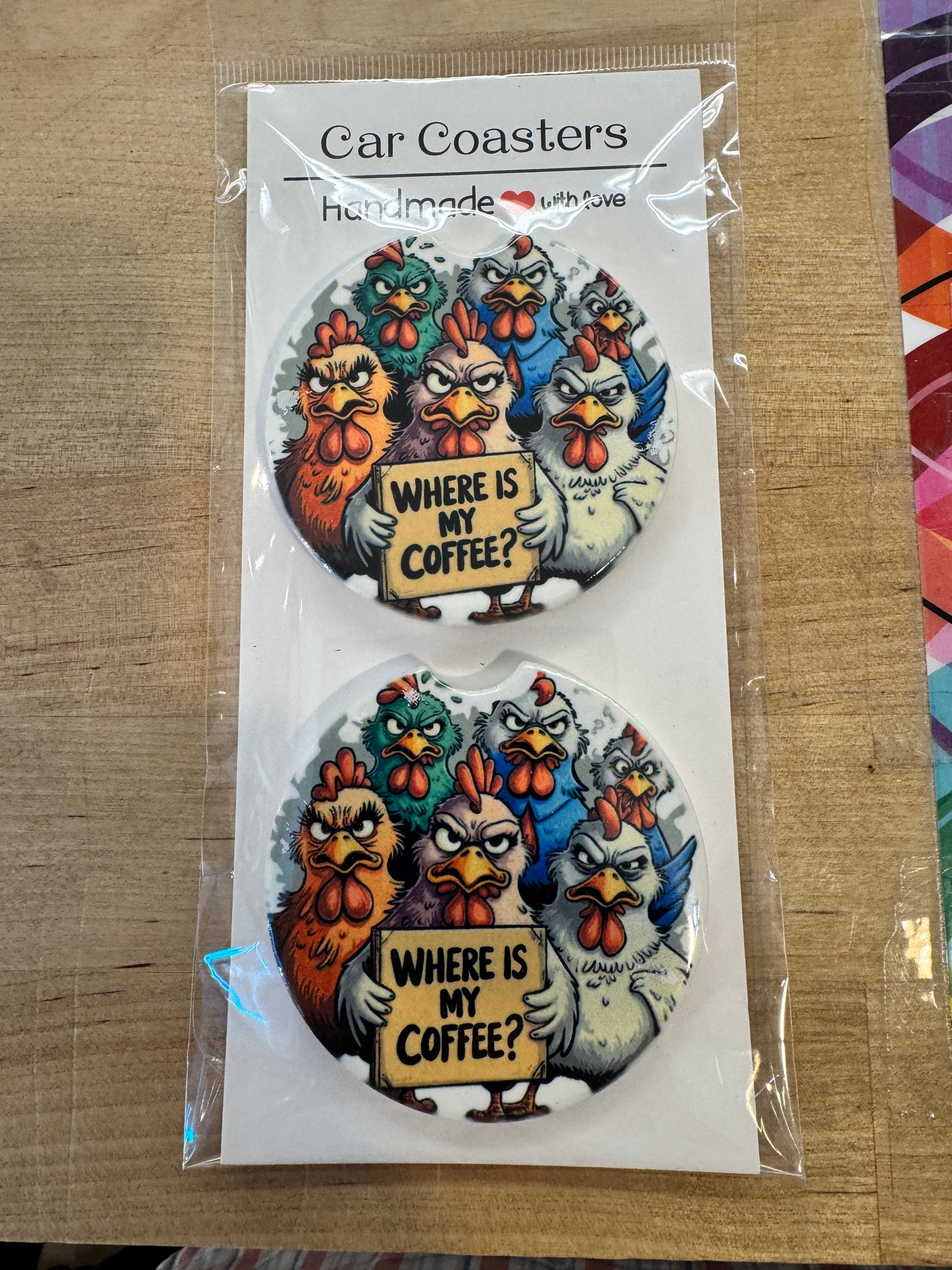 Sip & Shift Ceramic Car Coasters