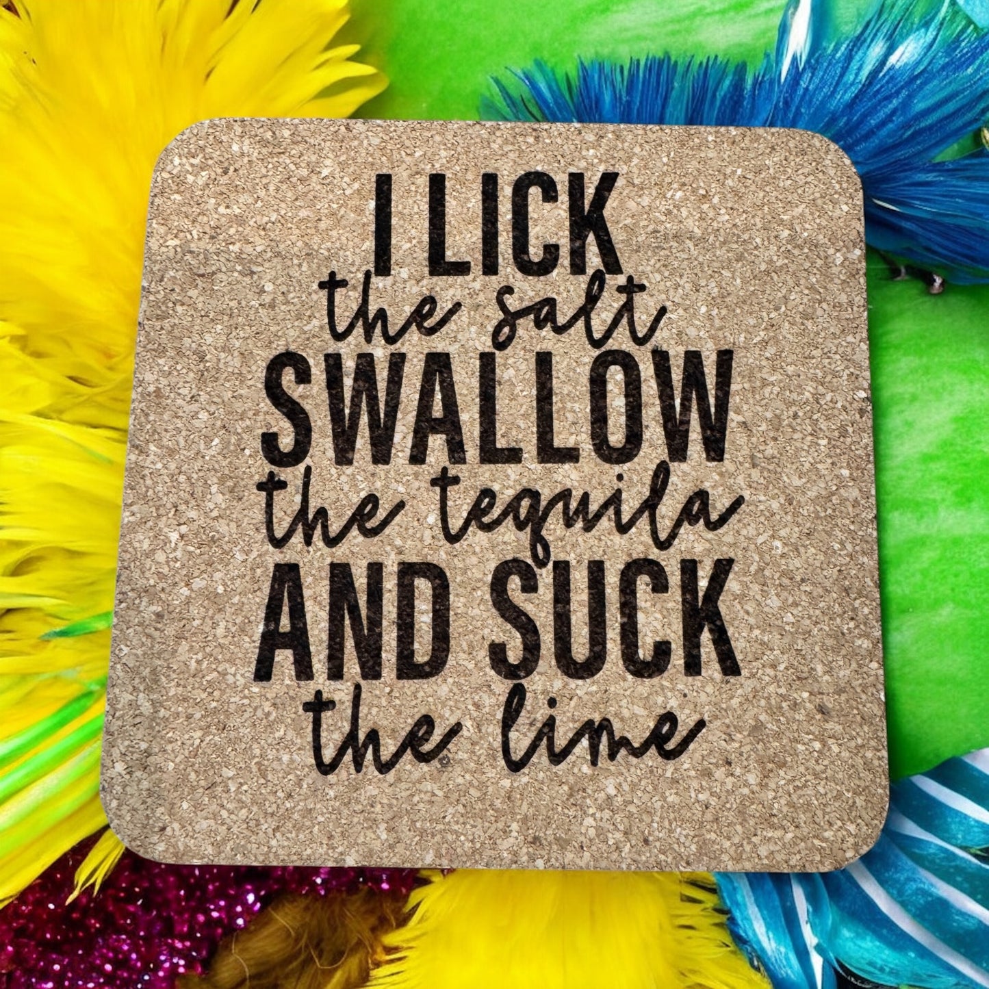 Lick, Swallow, Suck Cork Coaster