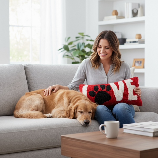 LOVE Dog Small Throw Pillow