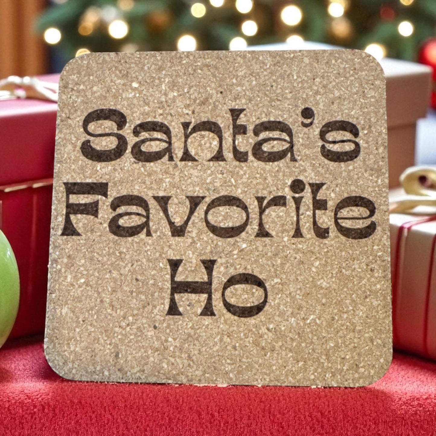Sips & Giggle - Holiday Christmas Cork Coaster