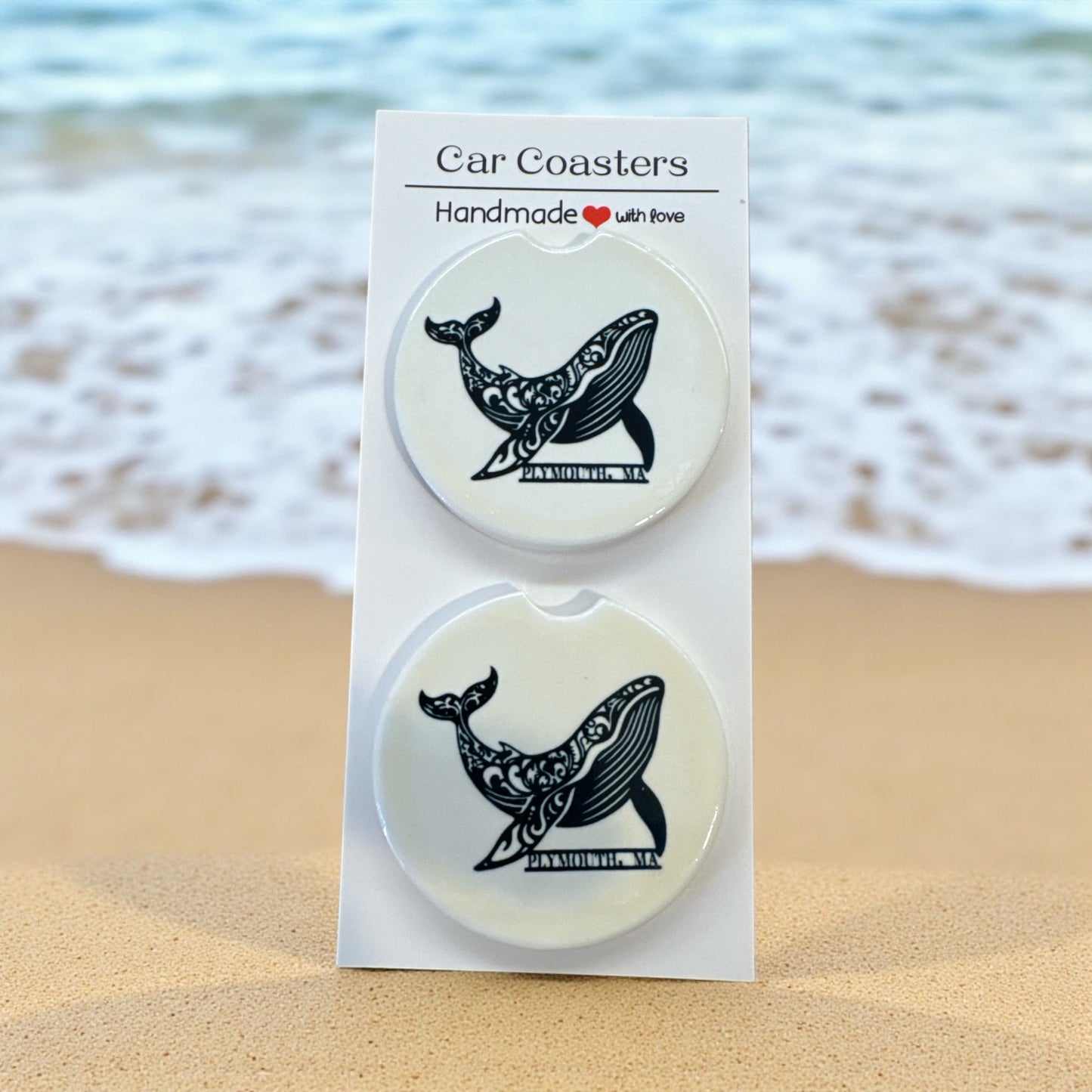 Sip & Shift Ceramic Car Coasters