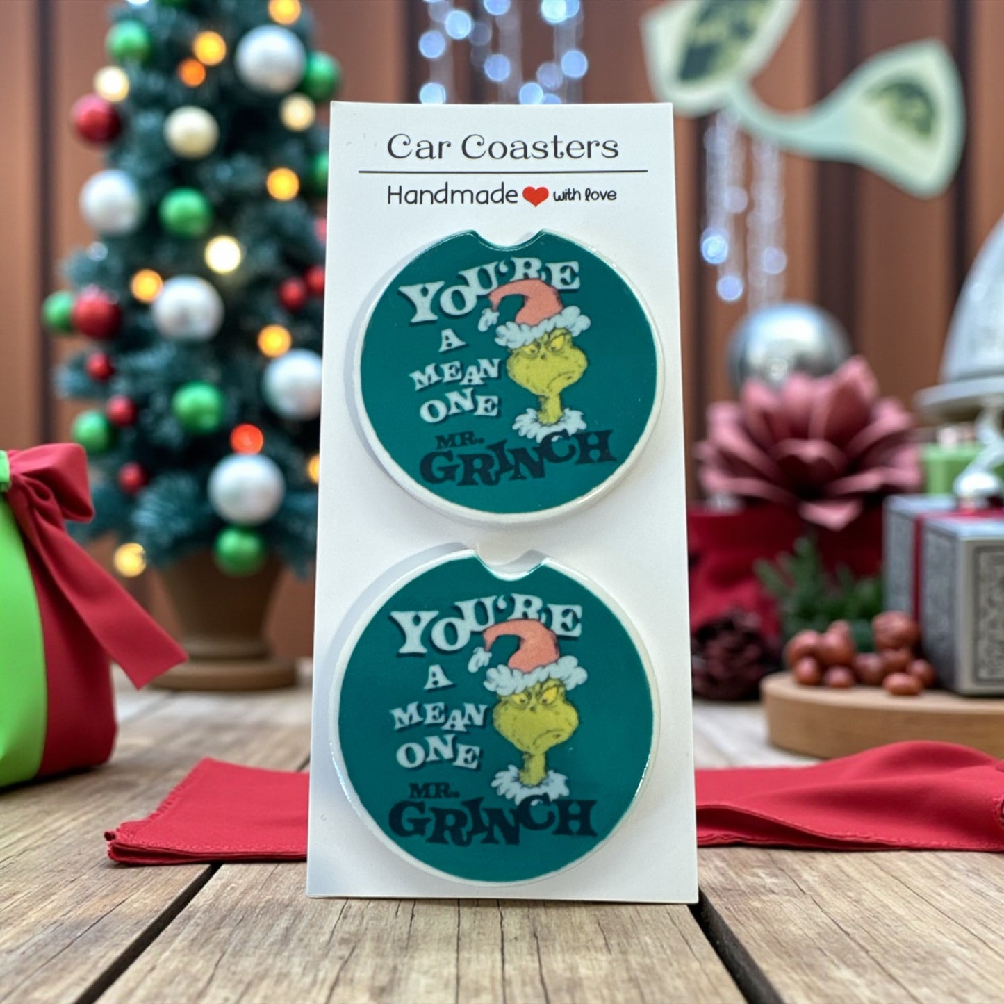 Sip & Shift Ceramic Car Coasters