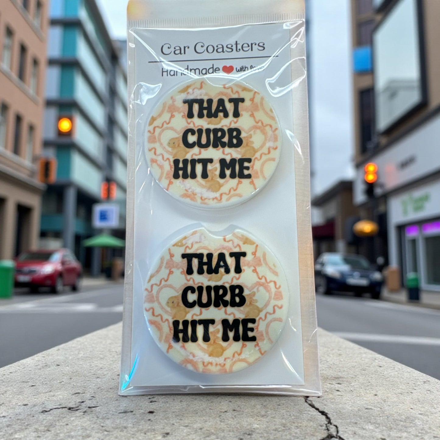 Sip & Shift Ceramic Car Coasters