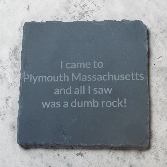 I Came to Plymouth MA and All I Saw Was a Dumb Rock - Slate Coaster