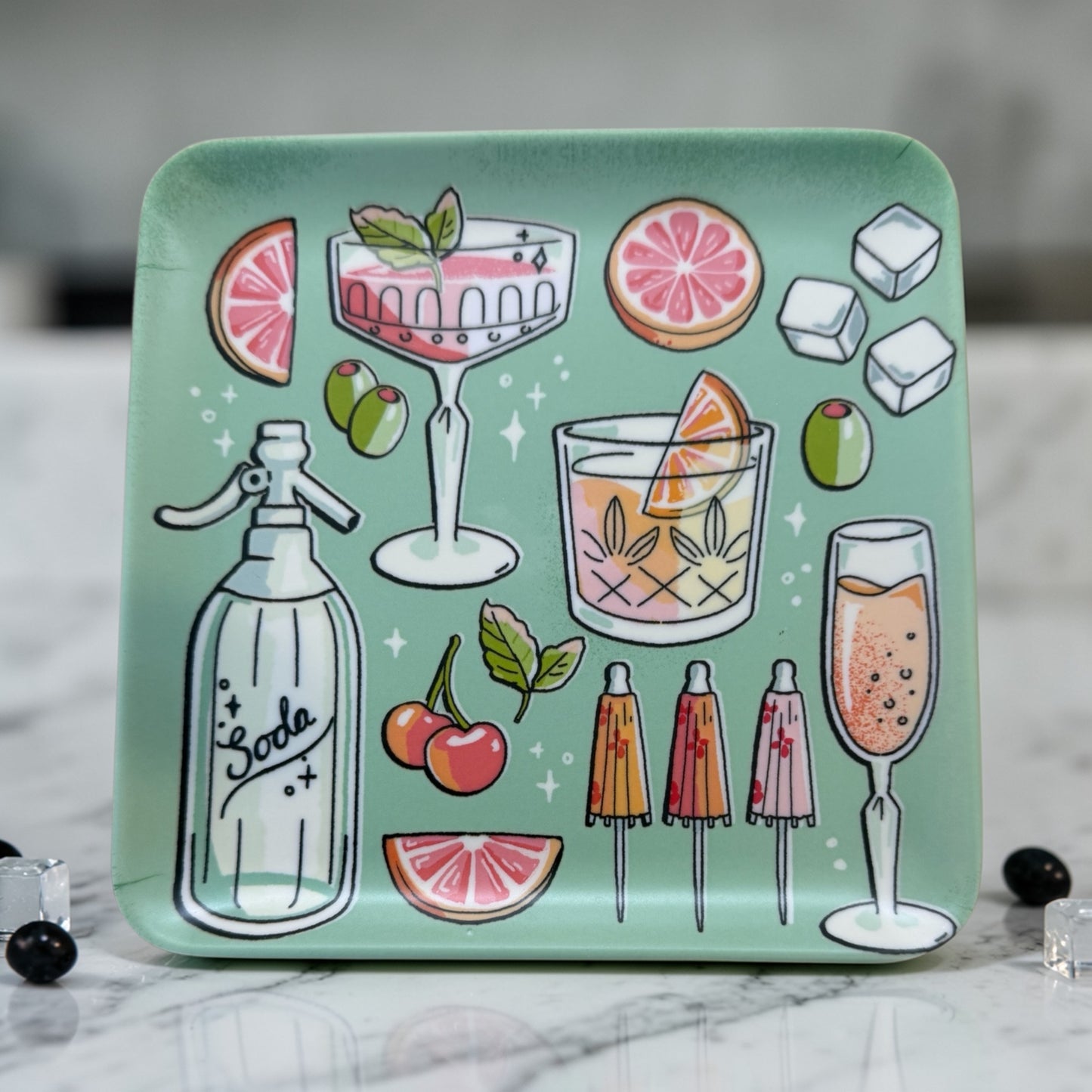 Shaken, Stirred & Served Cocktail Appetizer Plate