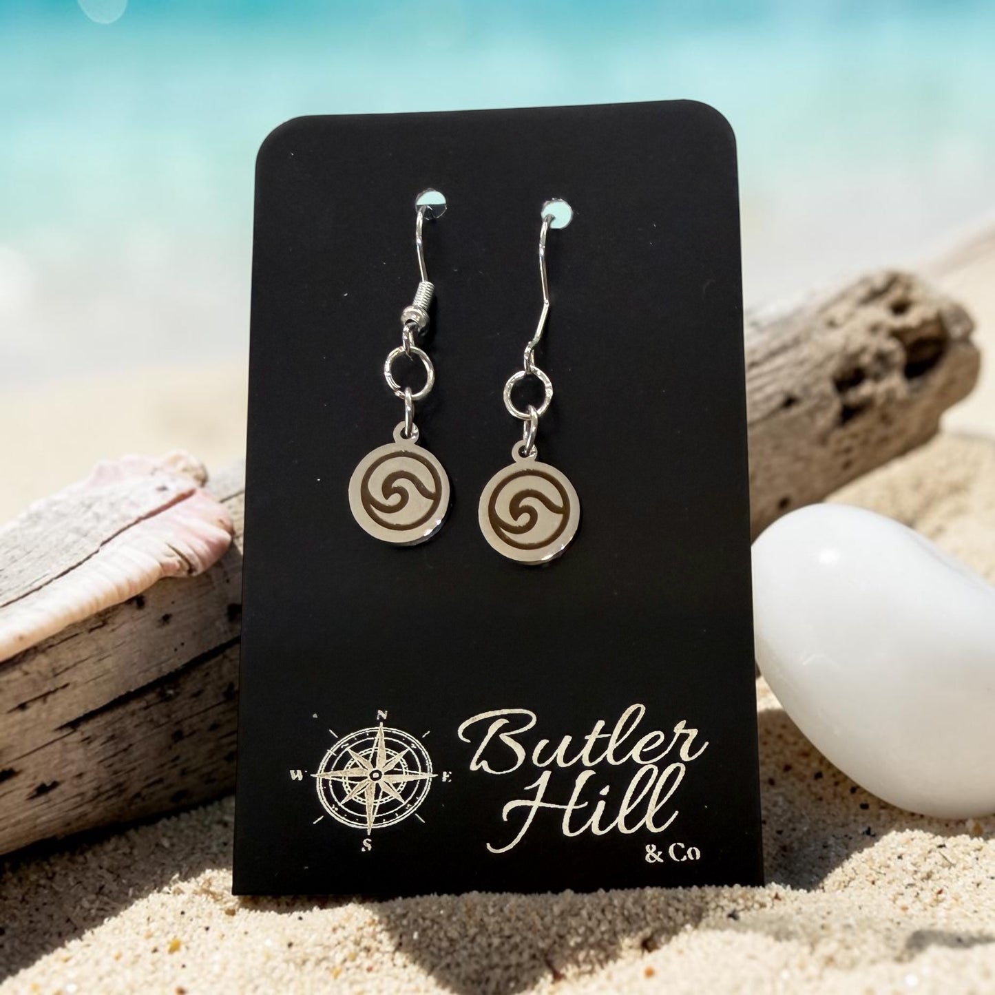 Butler Hill - Charm Earrings (Wave, Whale Tail, Compass)