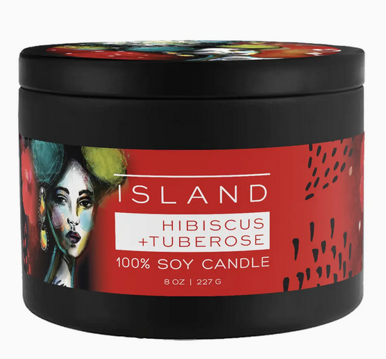 Island Candle - Hibiscus + Tuberose 8 Oz 100% Soy Candle