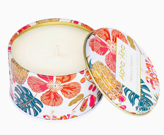 Aloha 'aina - Hibiscus Passion Gold Tin Candle