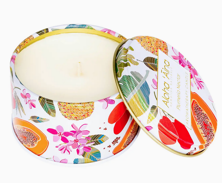 Aloha 'aina - Plumeria Nectar Gold Tin Candle