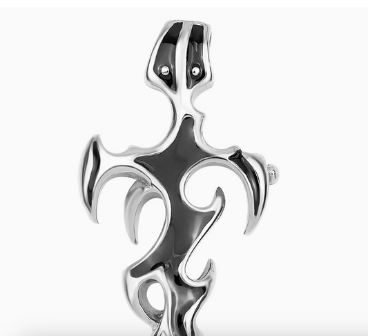 Black Flame Cross Stainless Steel Pendant