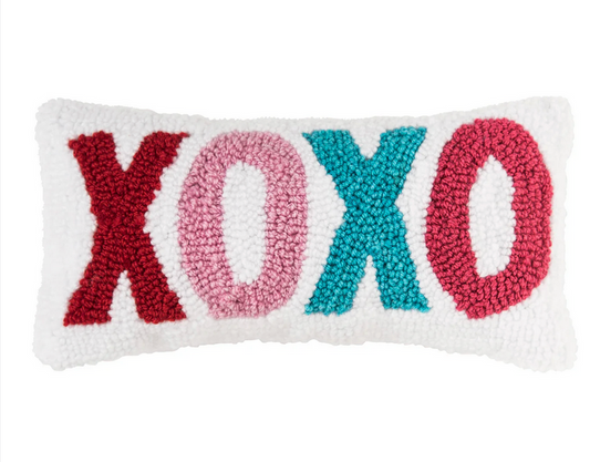 Colorful XOXO Small Throw Pillow