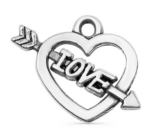 "Love" Heart And Arrow Charm / PDJ5013