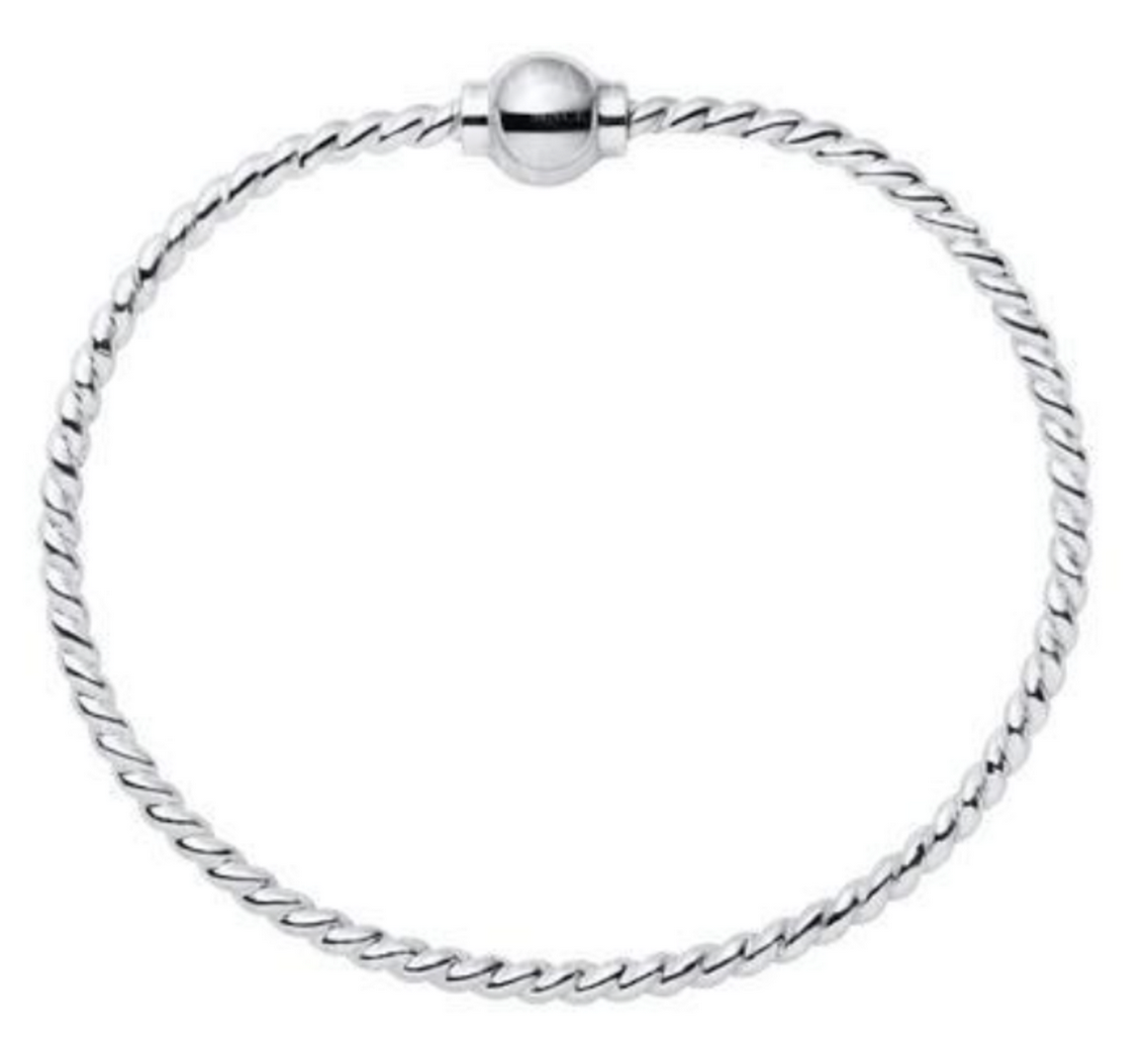 Cape Cod - Sterling Silver Twist Wire Bead Bracelet - SB5408-65