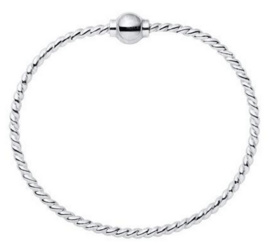 Cape Cod - Sterling Silver Twist Wire Bead Bracelet - SB5408-70