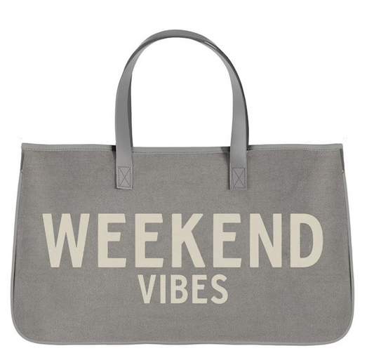 SBDS Grey Canvas Tote - Weekend Vibes