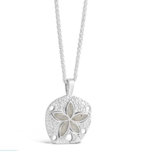 Dune - Natural Sand Dollar Necklace - Lrg - Turqoise