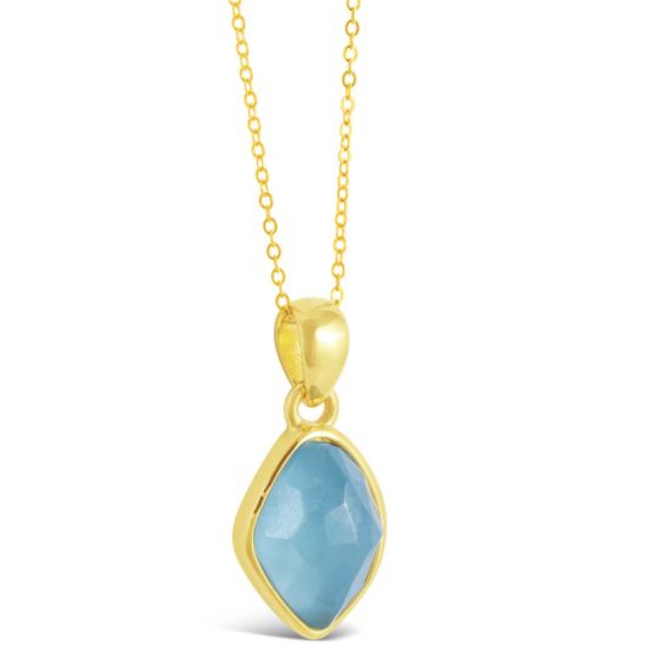 Dune - Paradise Aquamarine Necklace by Camille Kostek - 14k Vermail