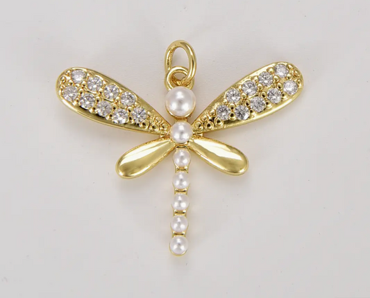 Gold Dragonfly Charm - CP1806