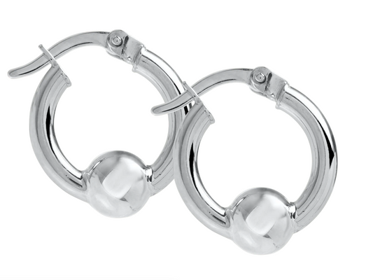 Cape Cod Jewelry by Lestage - CC SS/YG 15MM Bead Hoop Earrings - SE5414