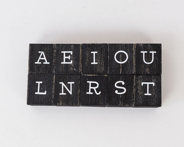 Wood Tiles - Black Letters