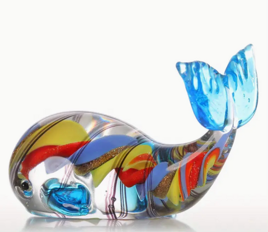 Lixada Tooarts Colorful Whale Glass Figurine