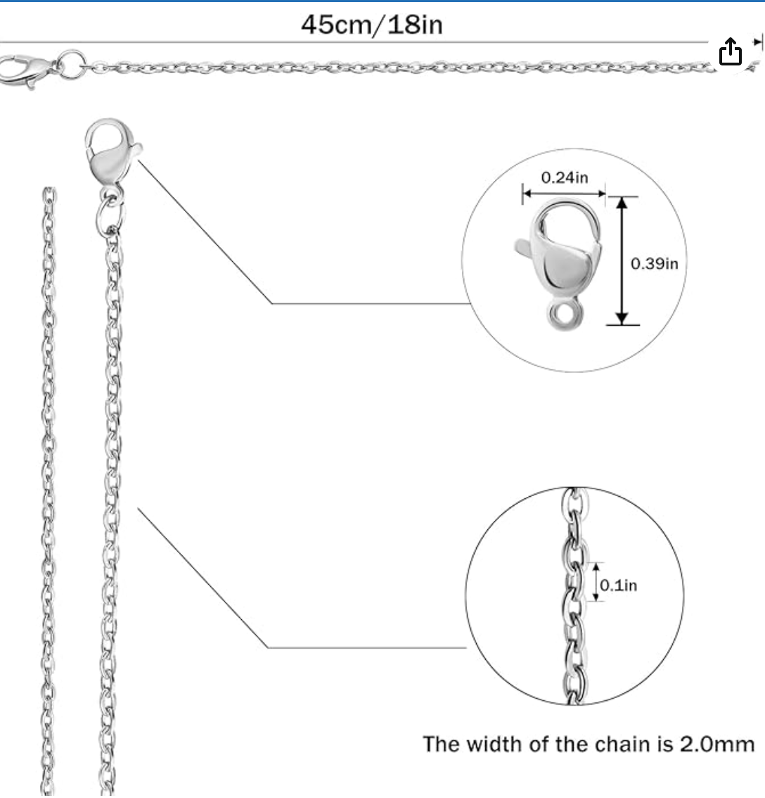 Silver Stainless Steel Necklace - 18" | 2 mm Chain