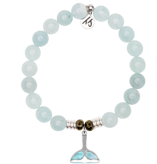 BLUE AQUAMARINE W LARIMAR - WHALE TAIL - TJWHALE