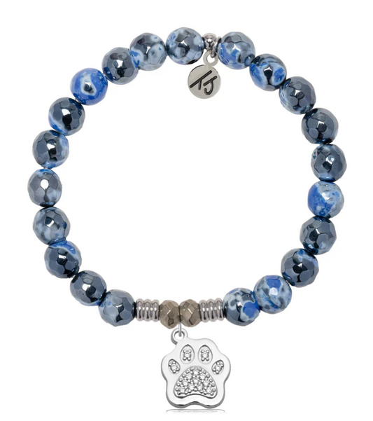 DENIM BLUE AGATE-PAW CZ - TJ242158