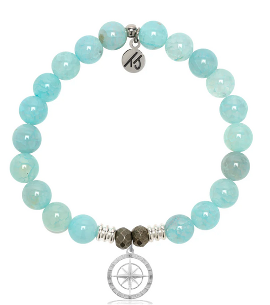 AQUA FIRE AGATE-COMPASS ROSE - TJ240128