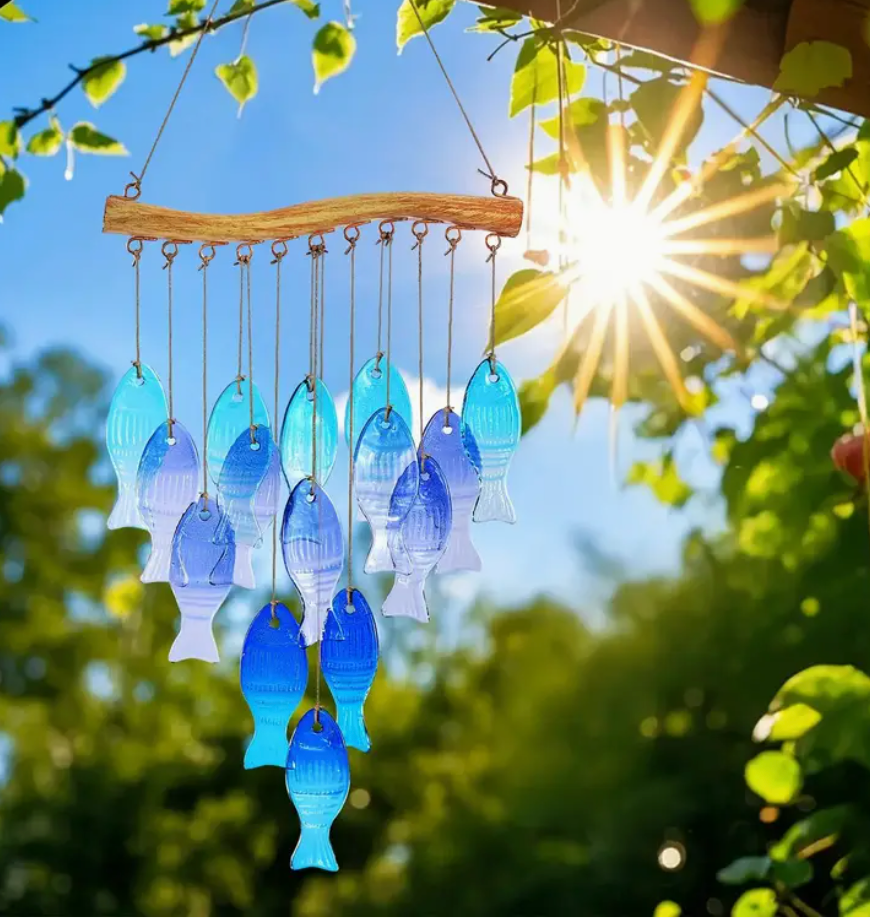 Blue Glass Wind Chimes