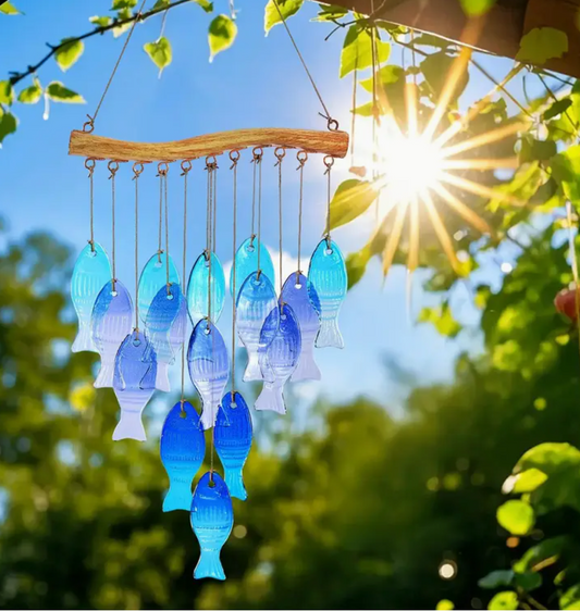 Blue Glass Wind Chimes