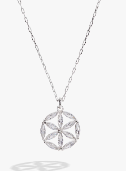 Faith and Family Rosette Pendant Necklace.