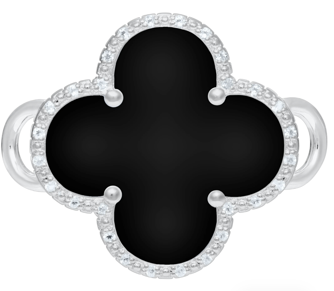 Cape Cod Convertible Collection - SS ONYX-WHT TPZ CLOVER CLASP - SB6005-ONY