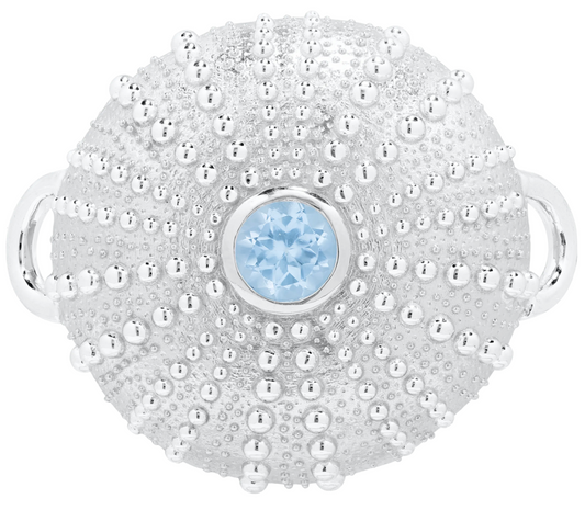 Cape Cod Convertible Collection- SS SEA URCHIN CLASP-SKY BL TPZ - SB6009-SBT
