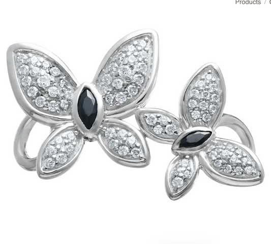 Convertible Collection - SS EBONY & IVORY BUTTERFLY Clasp - SB5953 *