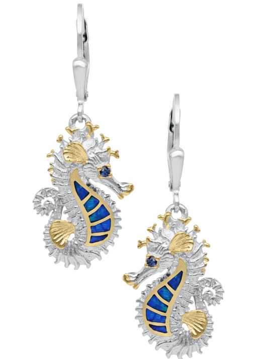 Kovel - SS KOVEL BLUE OPAL SEAHORSE EARRINGS - KLE069O43