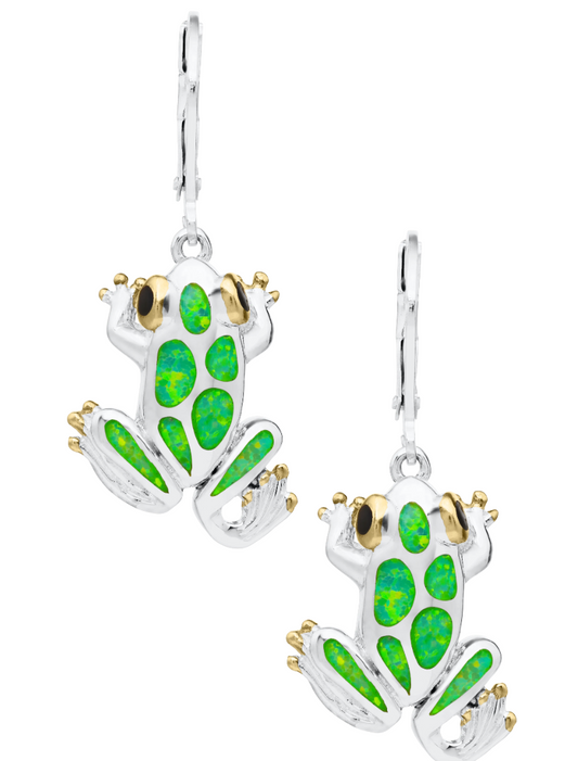 Kovel - SS KOVEL KIWI FROG DROP EARRINGS - KLE079O53