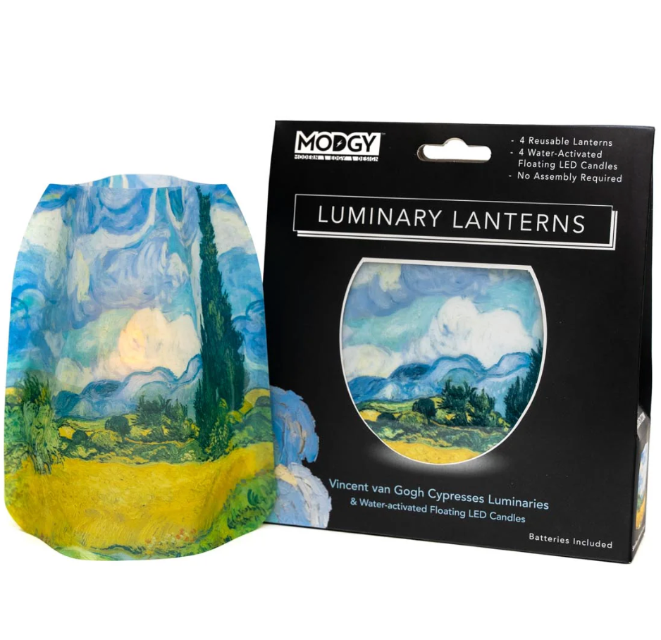 Luminary Lantern - Van Gogh Wheat Field With Cypresses