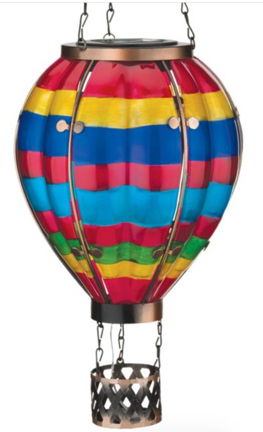 REG - Hot Air Balloon Solar Lantern LG - Multi Stripe (13512)