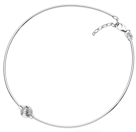 Cape Cod - SS CC ANKLET-SWIRL BEAD-OMEGA - SA5460-O