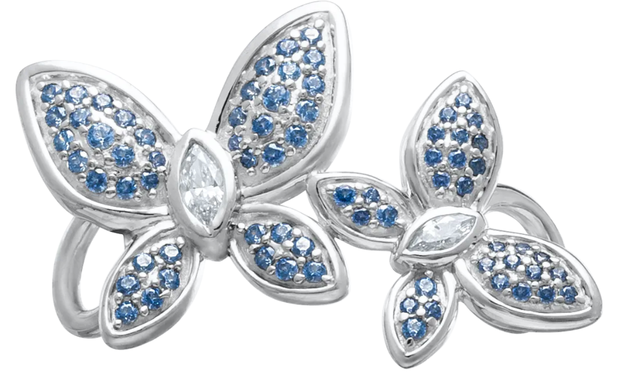 Conv Coll - SS DOTTED BLUE BUTTERFLY CLASP - SB5952