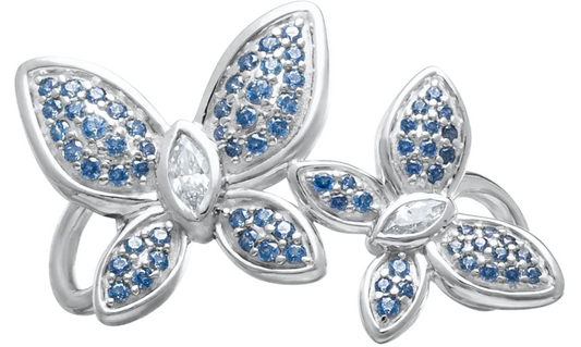 Conv Coll - SS DOTTED BLUE BUTTERFLY CLASP - SB5952 **