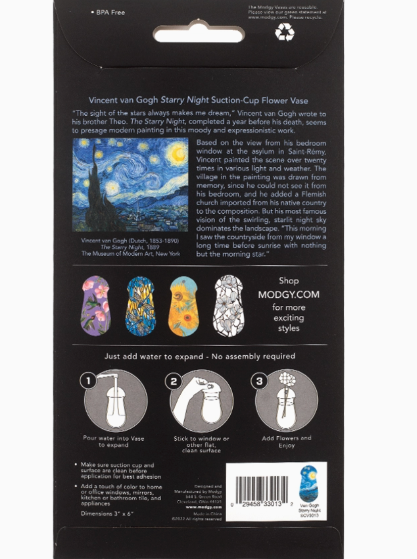 Suction Cup Vase - Van Gogh Starry Night