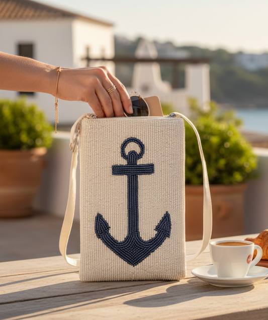 Club Bag Anchor White/Blue Crossbody Bag