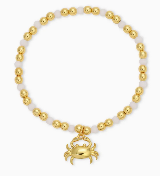 SI - Crab Charm Beaded Stretch Bracelet