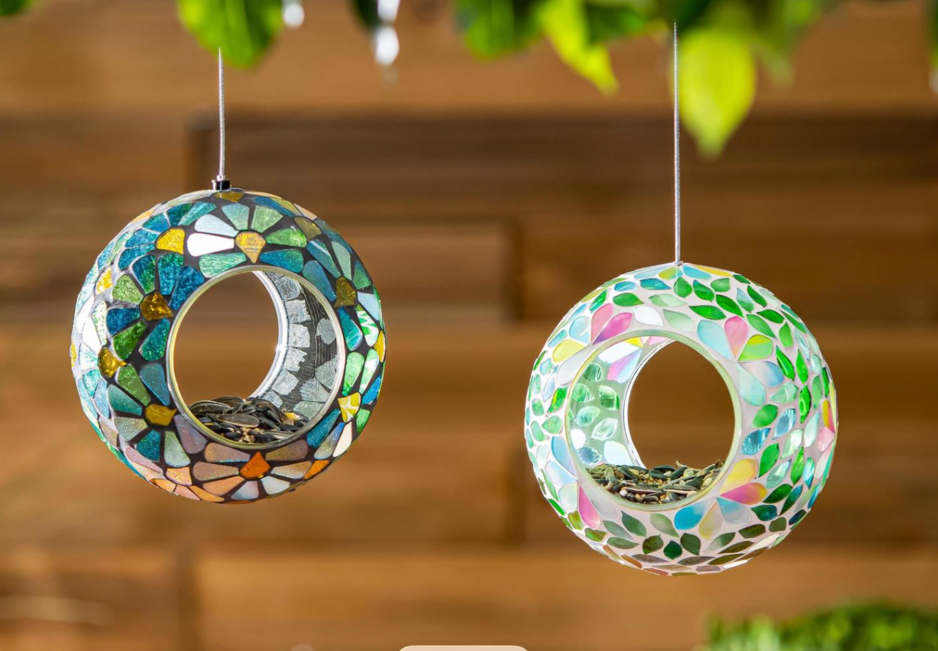 Cottage Garden Fly Through Bird Feeder - Mosaic