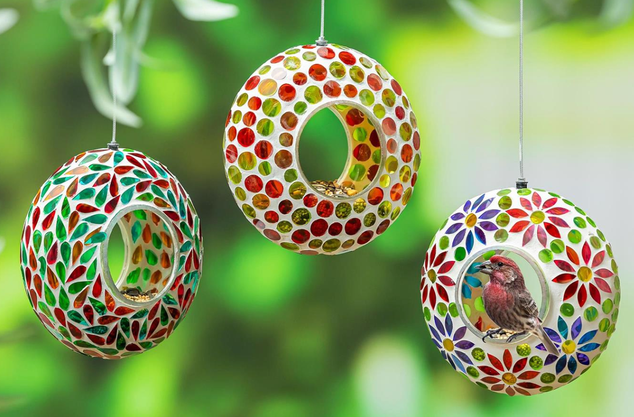 Cottage Garden Fly Through Bird Feeder - Rainbow